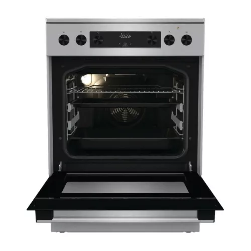 Gorenje GECS6C70XPA nerezová oceľ čierna, vhodná do umývačky riadu, keramická varná doska, varné zóny: 4, objem rúry: 71 l, sporák