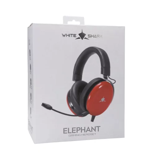 White Shark ELEPHANT vezetékes piros gamer headset