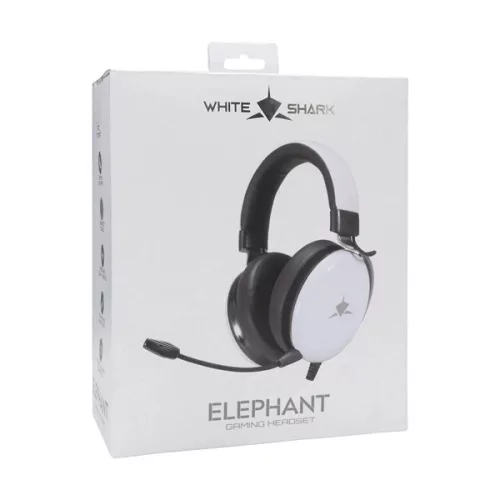 White Shark ELEPHANT vezetékes fehér gamer headset