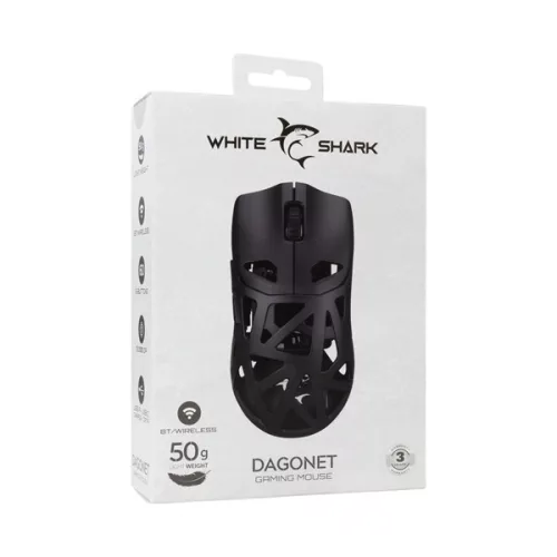 White Shark WGM-5019B DAGONET vezeték nélküli fekete gamer egér