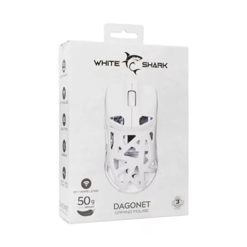 White Shark WGM-5019W DAGONET vezeték nélküli fehér gamer egér