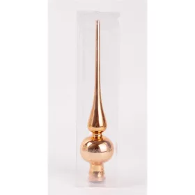   IRIS üveg karácsonyi csúcsdísz pvc dobozban, fényes bronz 25,3 cm