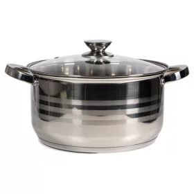   Oală premium din oțel inoxidabil TOO LP-7170-7L, 7,2 litri, cu picior și capac, 26 x 14 cm