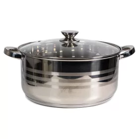   Oală premium din oțel inoxidabil TOO LP-7170-10L, 10 litri, cu picior și capac, 30 x 14,5 cm