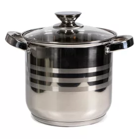   Oală premium din oțel inoxidabil TOO LP-7171-4L, 4,3 litri, cu picior și capac, 18 x 17 cm