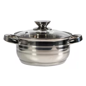   Oală premium din oțel inoxidabil TOO LP-7172-2L, 2,3 litri, cu picior și capac, 18 x 9 cm