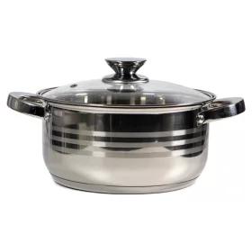   Oală premium din oțel inoxidabil TOO LP-7172-4L, 4,2 litri, cu picior și capac, 22 x 11 cm