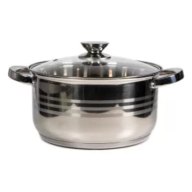   Oală premium din oțel inoxidabil TOO LP-7172-5L, 5,8 litri, cu picior și capac, 24 x 13 cm