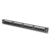 DIGITUS DN-91624U-CR 19" 1HE 24-Port Cat.6 Kompakt-Patchpanel, schwarz, ungeschirmt