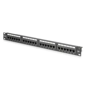  DIGITUS DN-91624U-CR 19" 1HE 24-Port Cat.6 Kompakt-Patchpanel, schwarz, ungeschirmt