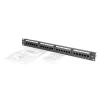 DIGITUS DN-91624U-CR 19" 1HE 24-Port Cat.6 Kompakt-Patchpanel, schwarz, ungeschirmt