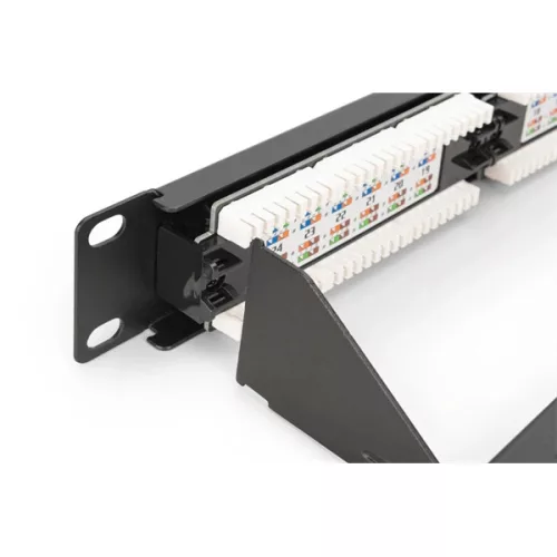 DIGITUS DN-91624U-CR 19" 1HE 24-Port Cat.6 Kompakt-Patchpanel, schwarz, ungeschirmt