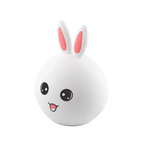 Tracer Bunny, RGB LED, 5 színtónus, 4 világítási mód, Szilikon, Vezeték nélküli, éjszakai lámpa
