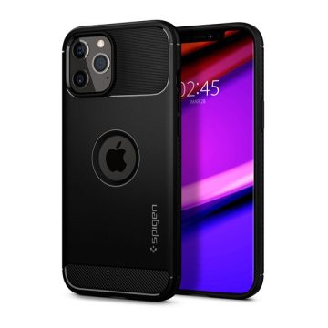   Spigen Rugged Armor Apple iPhone 12/12 Pro tok, Matte Black, fekete