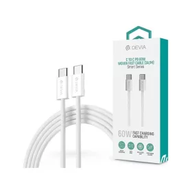   Dátový a nabíjací kábel Devia ST399381 Smart Series 60W PD Type-C/Type-C biely 1 m