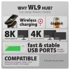 Axagon HMC-WL9 USB-C 10 Gbps 9in1 hub vezeték nélküli töltéssel