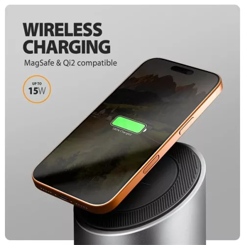 Axagon HMC-WL9 USB-C 10 Gbps 9in1 hub vezeték nélküli töltéssel