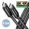 Dátový a nabíjací kábel Axagon BUCM4X-CM05AB NewGEN+ 0,5 m USB-C Gen 3×2 240 W