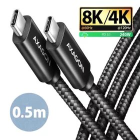   Dátový a nabíjací kábel Axagon BUCM4X-CM05AB NewGEN+ 0,5 m USB-C Gen 3×2 240 W