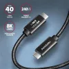 Dátový a nabíjací kábel Axagon BUCM4X-CM05AB NewGEN+ 0,5 m USB-C Gen 3×2 240 W