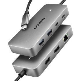 Axagon HMC-CUB83X2 USB-C 10Gbps DUAL 4K DISPLAY 7in1 hub