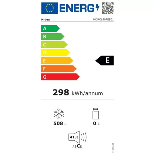 Midea MDRC698FEE01 biela, Mraznička: 508 l, Mraznička bez námrazy