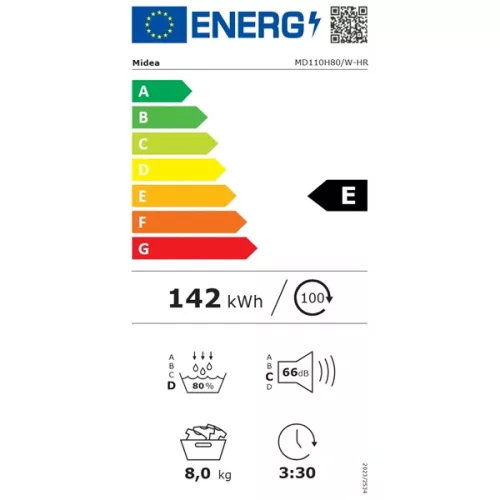 Sušička Midea MD110H80/W-HR biela, 8 kg, s tepelným čerpadlom