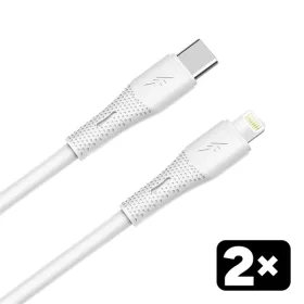   AVAX CB4304 2x 27W USB-C – Lightning szilikon töltőkábel csomag, 1.5 m, fehér