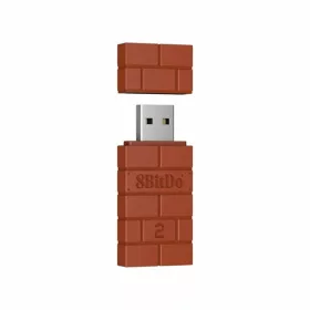  8BitDo USB Wireless Adapter 2, Nintendo Switch/Switch 2, Mobilgeräte, Xbox, PC, PlayStation, brauner Controller-Adapter