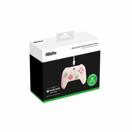 8Bitdo Ultimate Mini, Xbox Series X|S, Xbox One, PC, offizieller, Hall-Effekt-Controller, pinkfarben, kabelgebunden