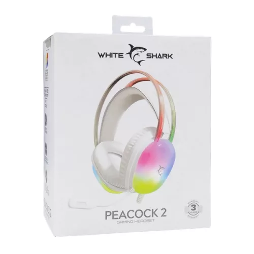 White Shark WS GH-2444W-2 PEACOCK-W-2 fehér gamer headset