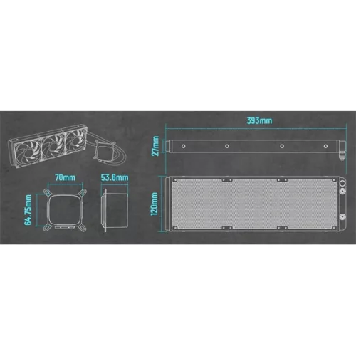 RAIDMAX DIGITAL LD360 ARGB BIELY LCD displej vodné chladenie