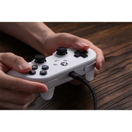 8BitDo Pro 2 Wired, Xbox Series X|S, Xbox One, PC, Hall-Effect, fehér vezetékes kontroller