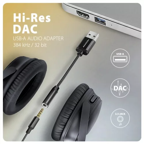 Adaptér audio DAC pre vstupné rozlíšenie Axagon ADA-HA USB-A