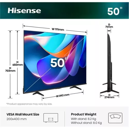 Hisense 50" 50A6S 4K UHD Smart LED TV