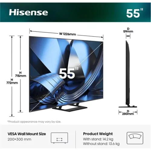 Hisense 55" 55U7SE 4K UHD Smart MiniLED TV