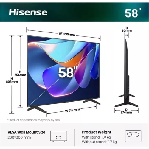 Hisense 58" 58A6S 4K UHD Smart LED TV