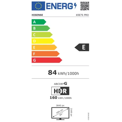 Hisense 65" 65E7S PRO 4K UHD Smart QLED TV