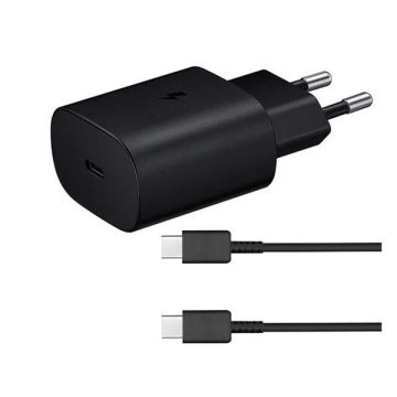   Samsung EP-TA800EBE kompatibilis hálózati töltő adapter + EP-DA905BBE USB-C kábel, fekete, ECO csomagolásban