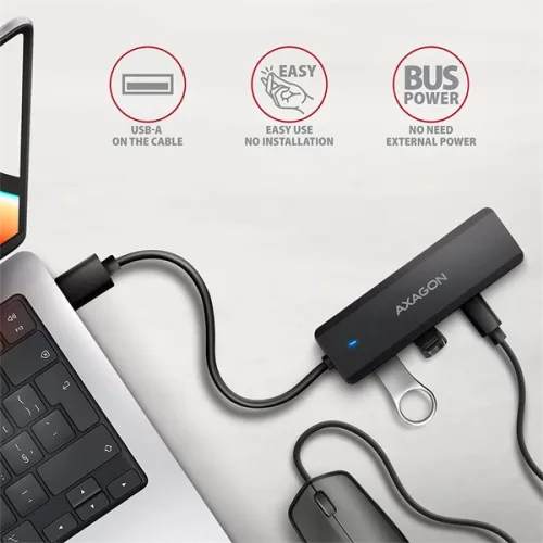 AXAGON HUE-C2A USB-A 5Gbps utazó hub