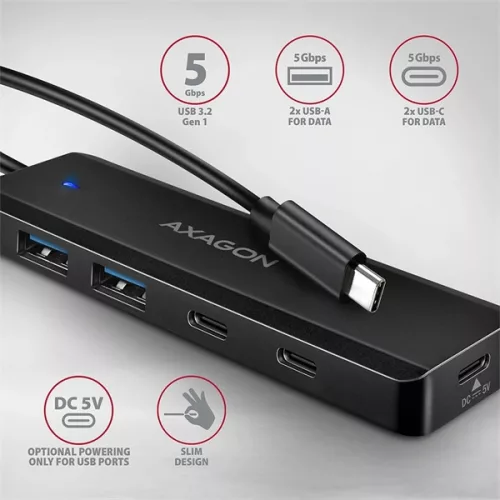 AXAGON HUE-C2C USB-C 5Gbps utazó hub