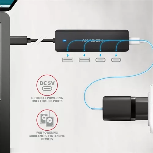 AXAGON HUE-C2C USB-C 5Gbps utazó hub