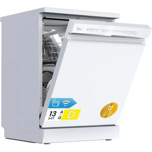 Midea MDWPF1333CW-WD-EU fehér programok száma: 8, szabadonálló, 13 terítékes mosogatógép
