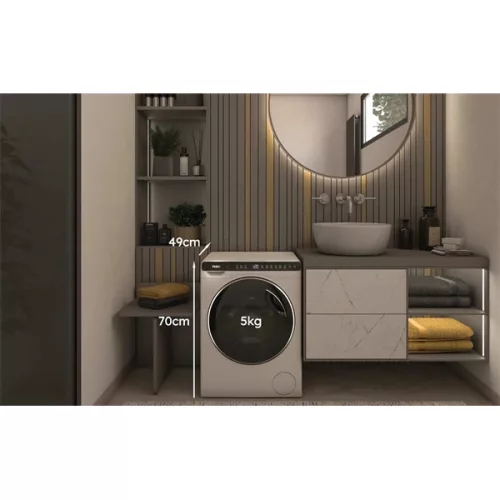 Haier HW50-BP12307U1-S fehér, elöltöltős, max.: 1200 ford, 5kg, mosógép