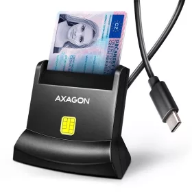   Axagon CRE-SM4NC univerzális asztali Smart / ID kártya olvasó hosszú USB-C kábellel