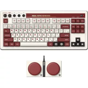  8BitDo Retro 87, Mechanikus, Kailh Box, Fami Edition, vezeték nélküli billentyűzet