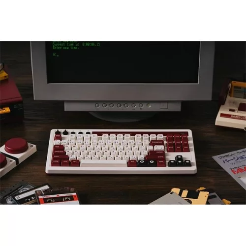 8BitDo Retro 87, Mechanikus, Kailh Box, Fami Edition, vezeték nélküli billentyűzet