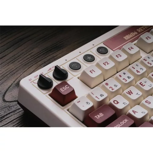 8BitDo Retro 87, Mechanikus, Kailh Box, Fami Edition, vezeték nélküli billentyűzet