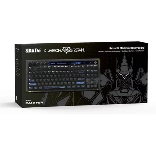 8BitDo Retro 87, Mechanikus, Kailh Glaze Jellyfish Pro, Mecha Break Edition, vezeték nélküli billentyűzet