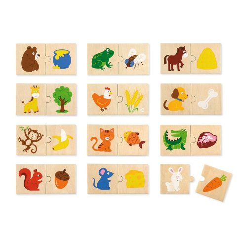 Fa puzzle Viga Állatok etetése